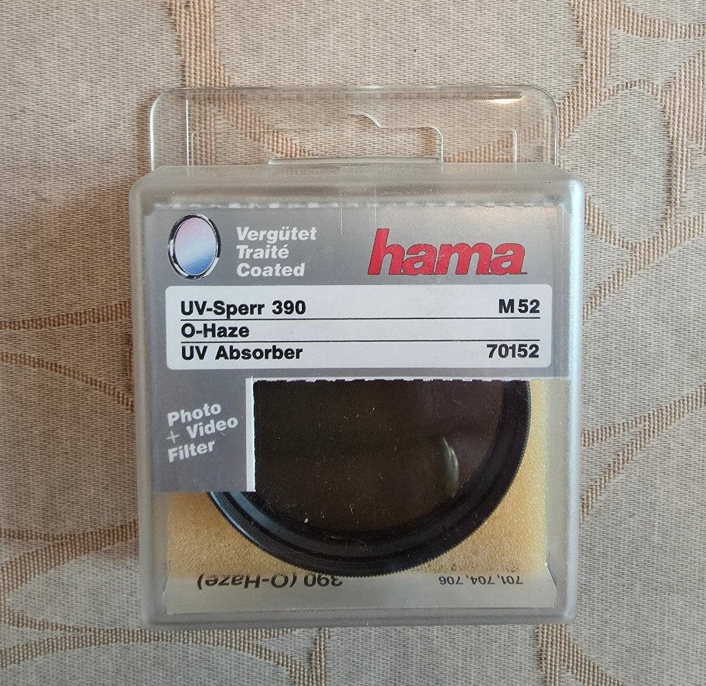 Hama polarisatiefilter UV-sperr 390 - 52mm - gecoat, Polarisatiefilter, Nieuw, Ophalen of Verzenden, Multi-coating