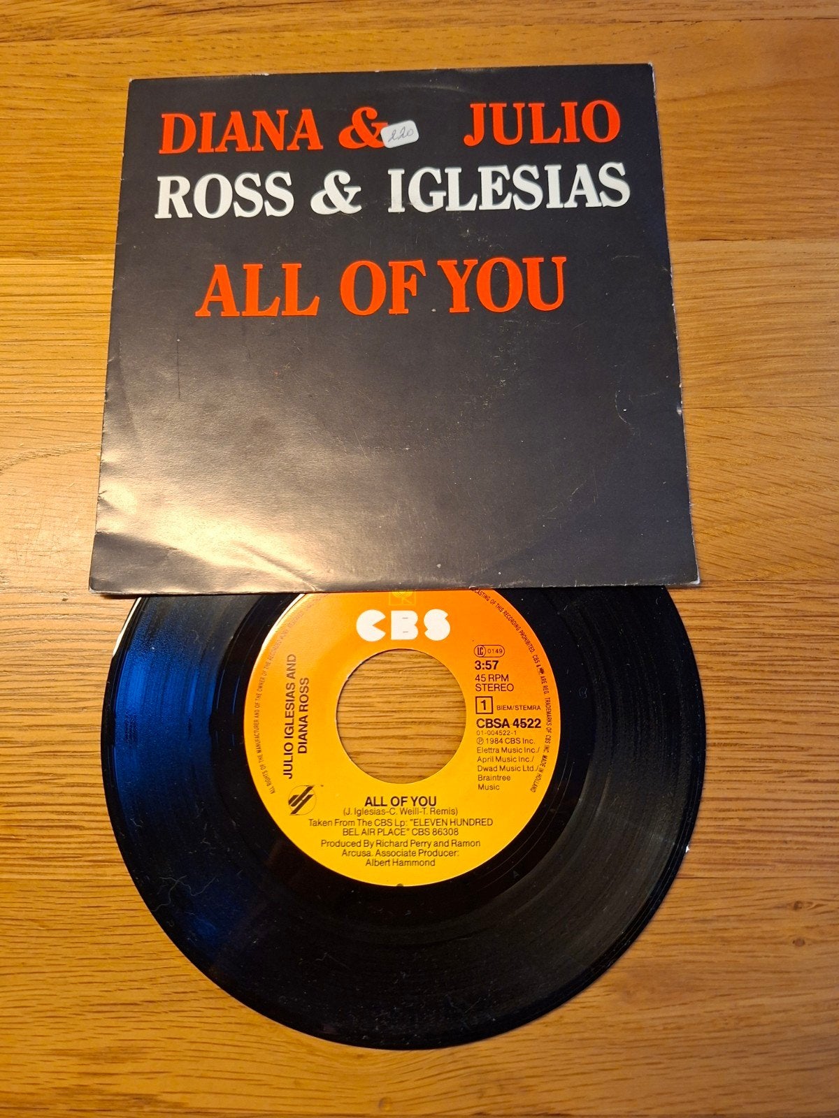 Diana Ross & Julio Iglesias - All of You (7 inch vinyl), Cd's en Dvd's, Vinyl Singles, Gebruikt, 7 inch, Ophalen of Verzenden