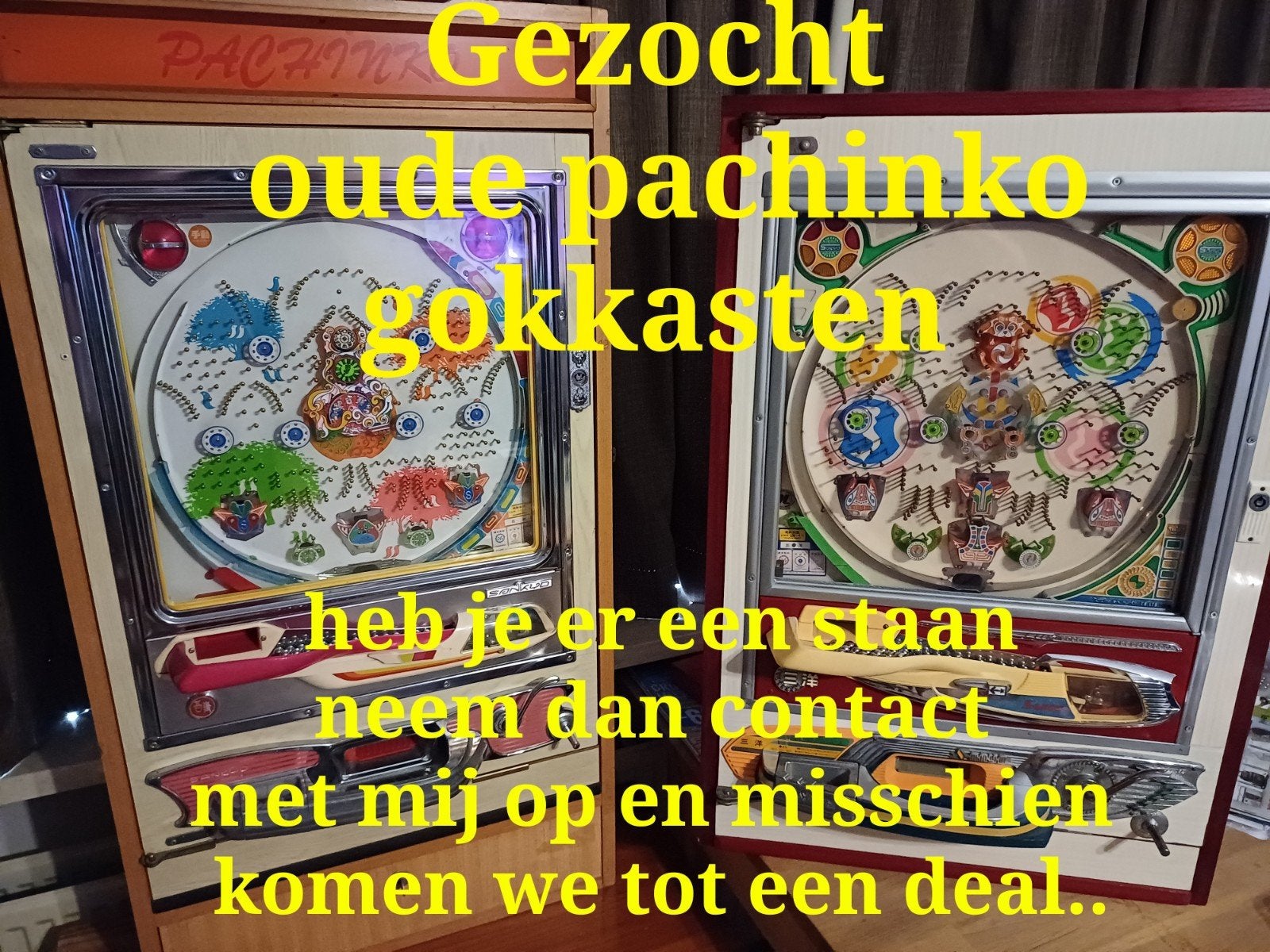 Gezocht oude Pachinko gokkasten, Ophalen of Verzenden, Gebruikt