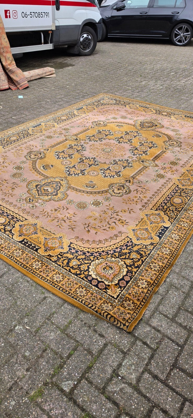 Prachtig mega groot XXL vintage oud roze Perzisch tapijt!, Perzisch, 200 cm of meer, Ophalen of Verzenden, Zo goed als nieuw