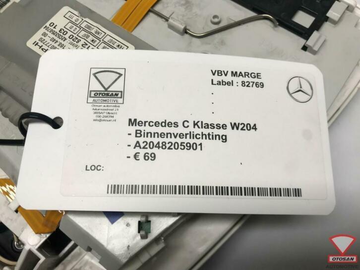 mercedes c klasse w204 binnenverlichting hemel a2048205901, Gebruikt, Mercedes-Benz AG, Mercedes-Benz, Ophalen of Verzenden