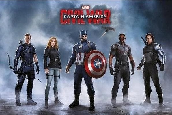 Avengers Captain America Civil War Maxi Poster / Muurposter, Rechthoekig Staand, Nieuw, Ophalen of Verzenden, A1 t/m A3