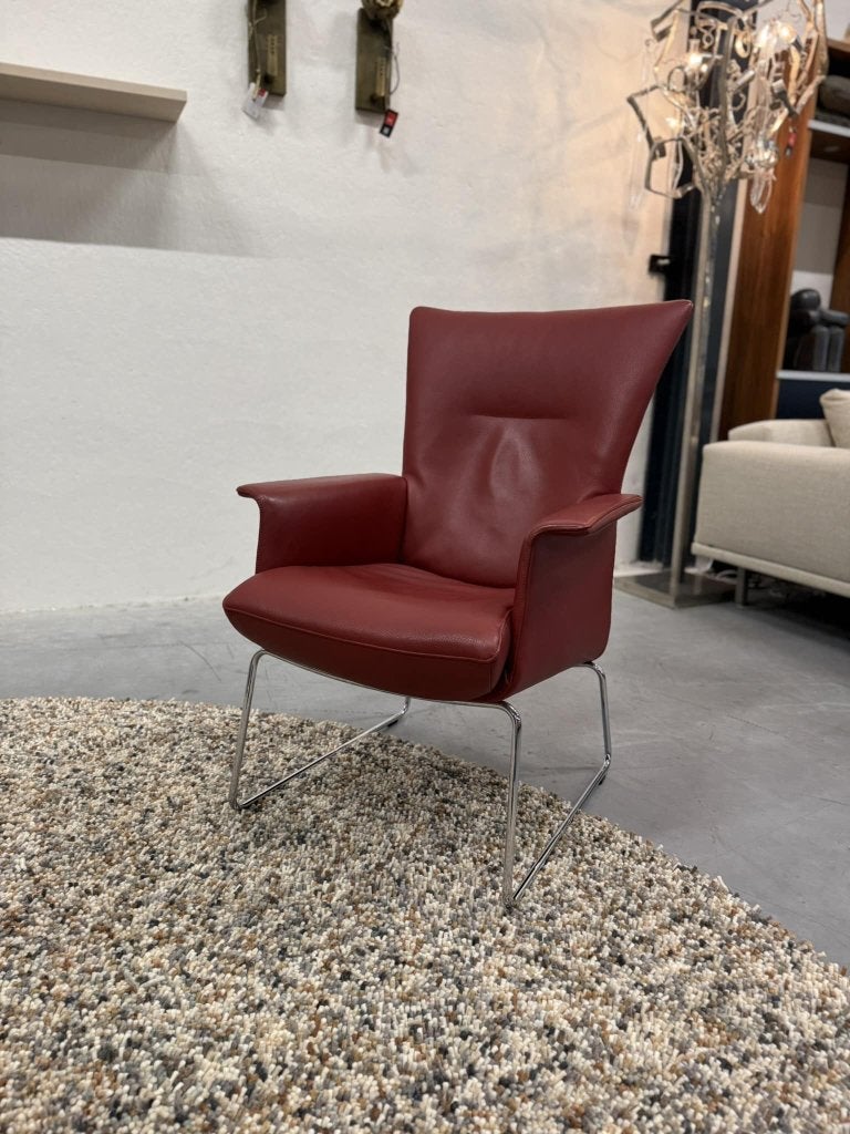Als nieuw Jori Aida Fauteuil rood leer Design stoel