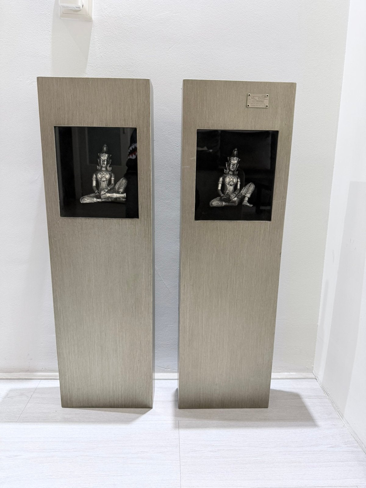 Set van 2 luxe Sadine Klein Boeddha wandpanelen – decoratie, Grijs, Ophalen of Verzenden, Zo goed als nieuw, 240 cm