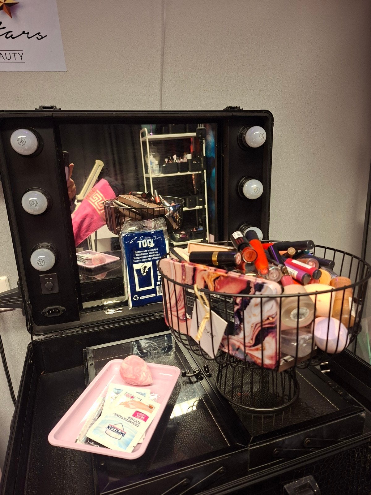 Mobiele Make-up Koffer met Croco Motief en Verlichting, Ophalen of Verzenden
