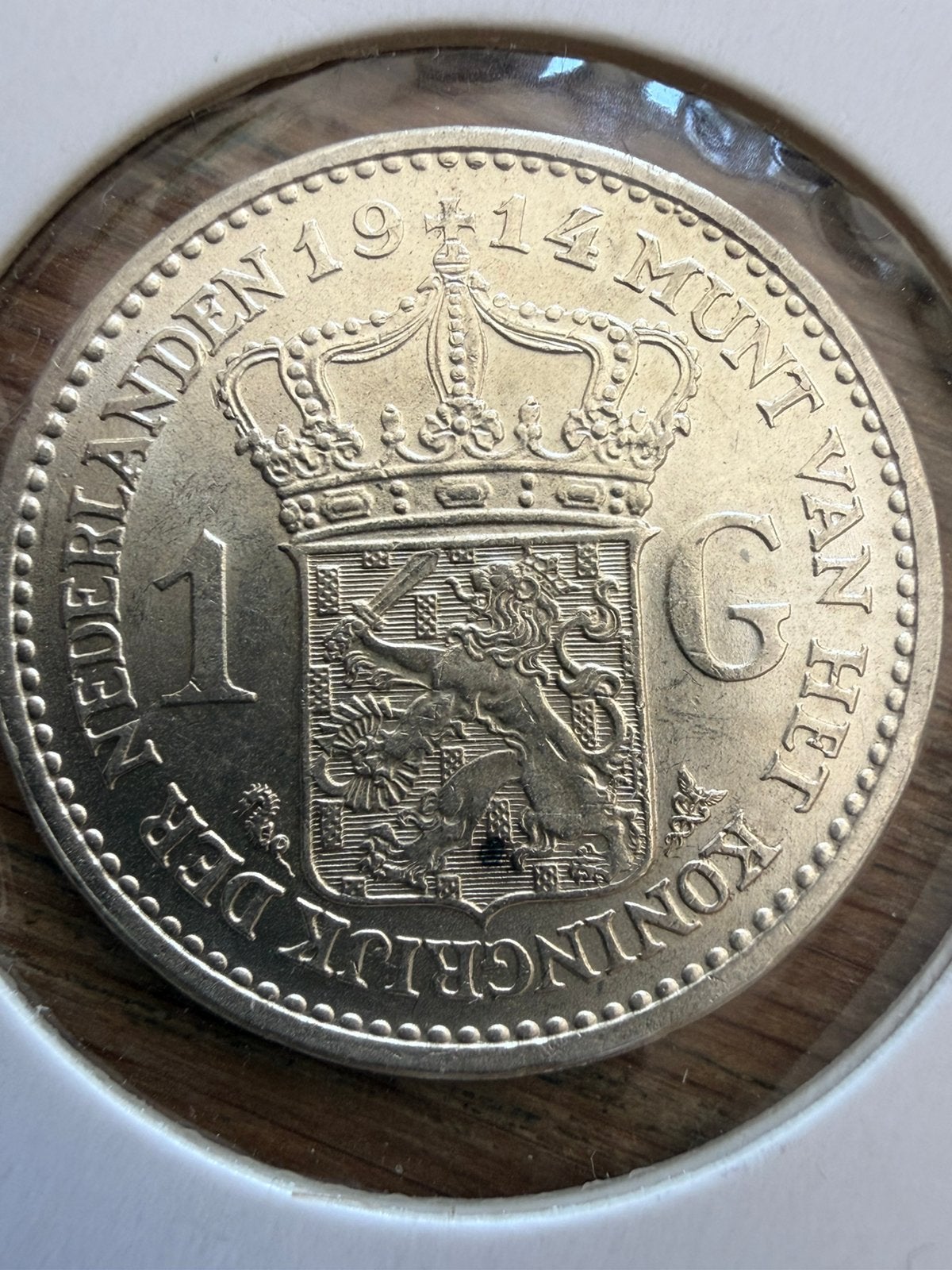 Topkwaliteit gulden 1914 Wilhelmina, 1 gulden, Zilver, Ophalen of Verzenden, Koningin Wilhelmina