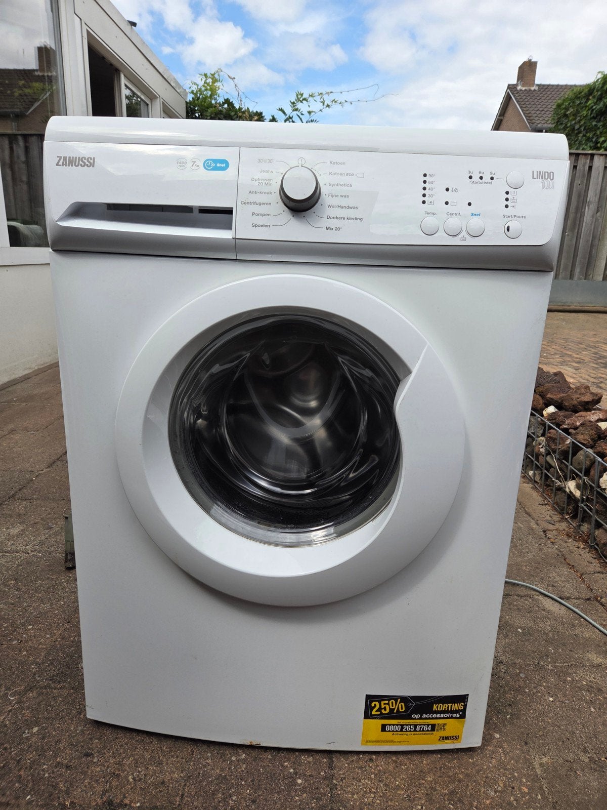 Wasmachine Zanussi Lindo 1000 - 7kg inhoud, Witgoed en Apparatuur, Wasmachines, Ophalen, Gebruikt, Handwasprogramma, Voorlader