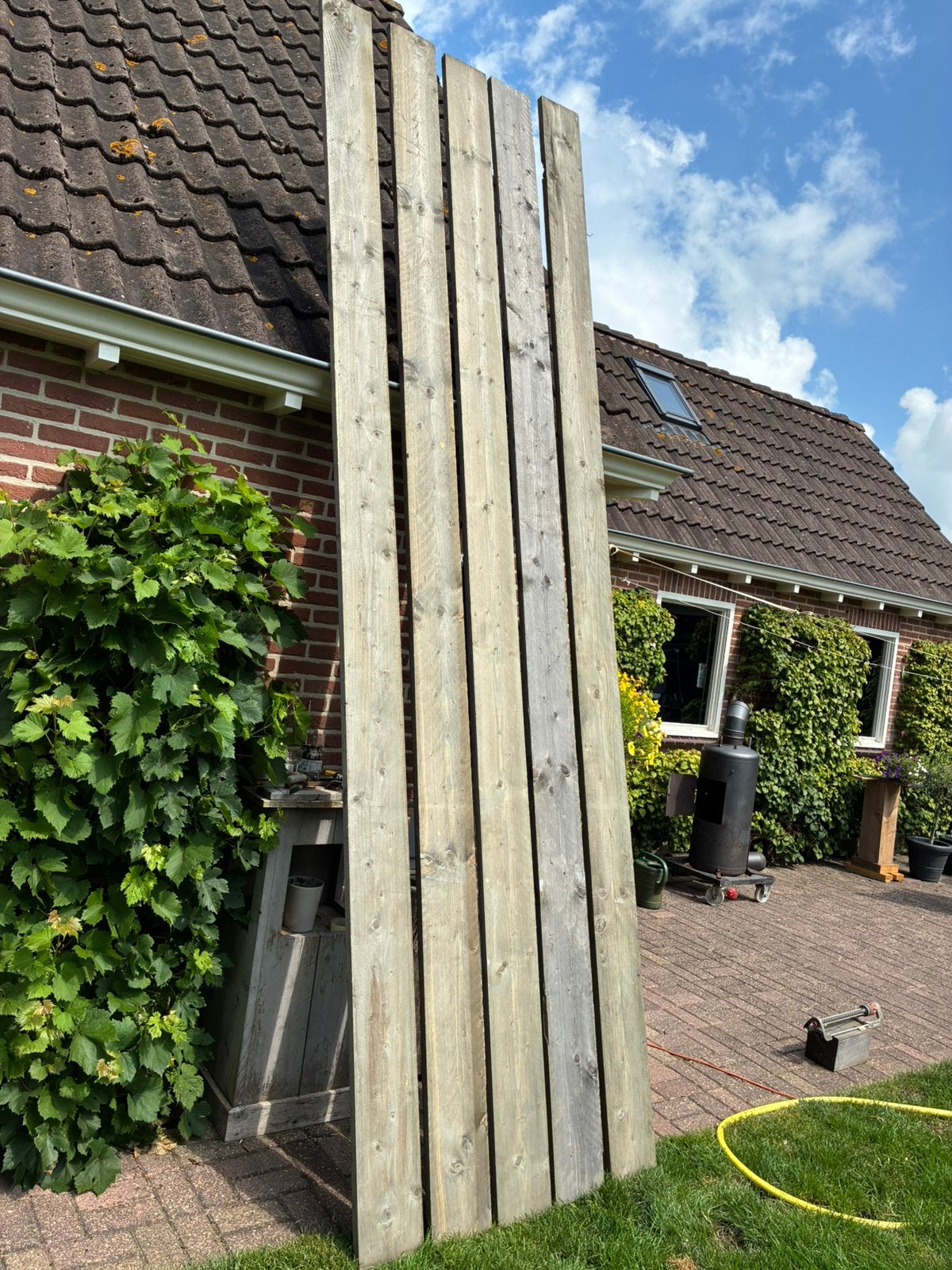 Tk 5 nieuwe vergrijsde steigerplanken 4 meter, Ophalen of Verzenden, Zo goed als nieuw, 250 cm of meer, Planken