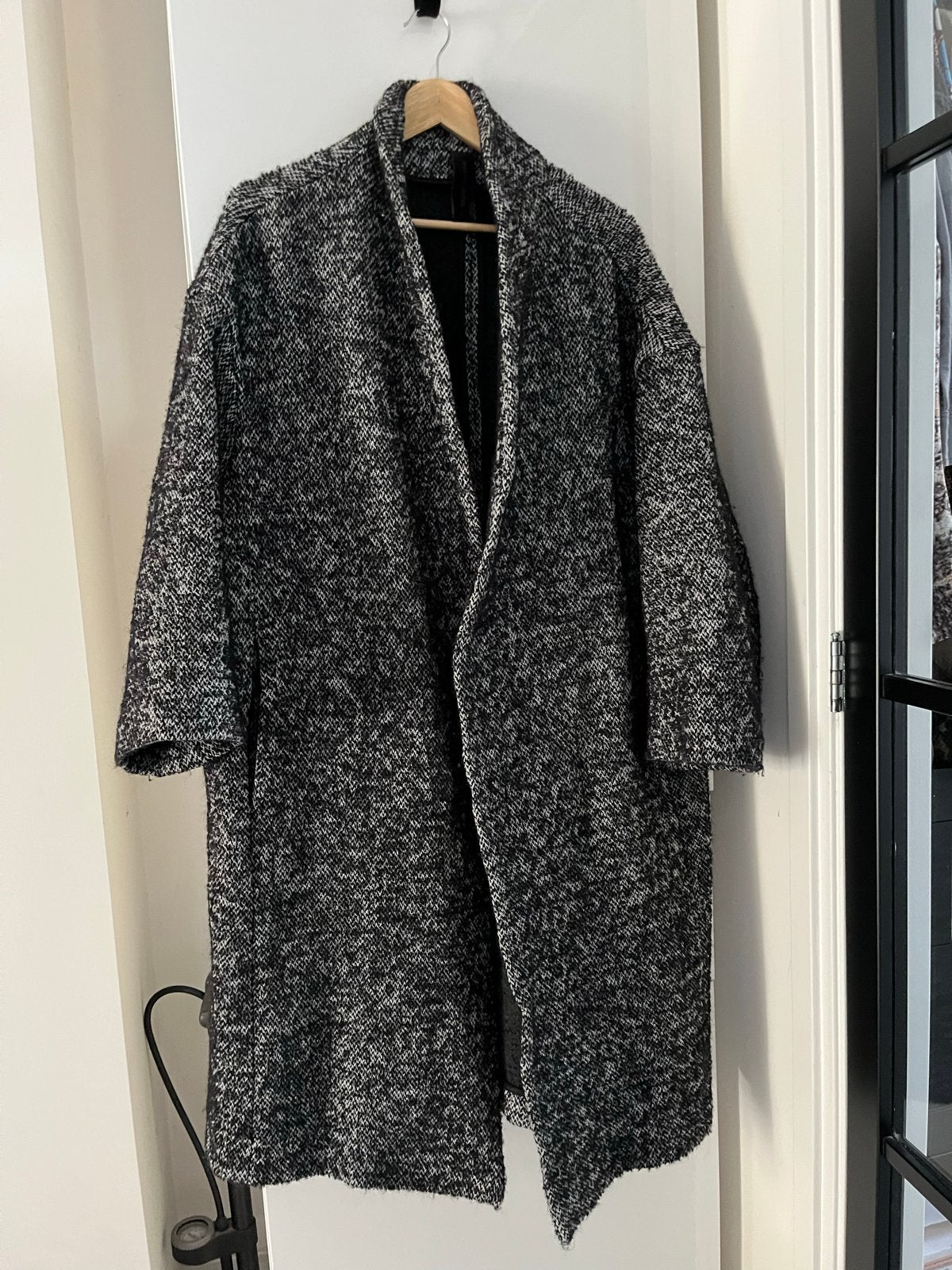 Drykorn Bauprey Jas/Mantel - Zwart/Wit Tweed Look, Ophalen of Verzenden, Zo goed als nieuw, Maat 42/44 (L), Zwart