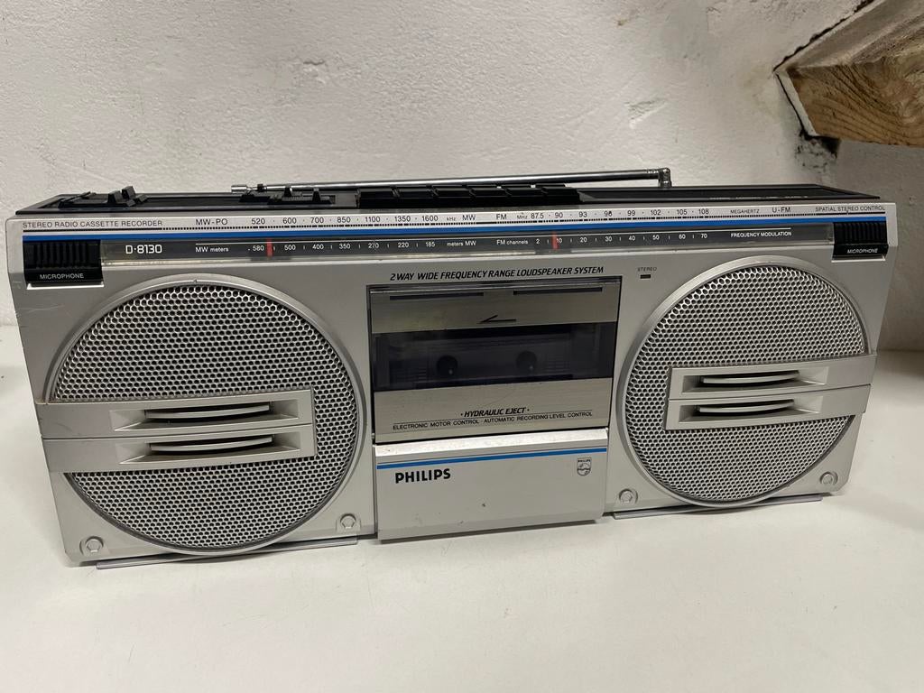 Philips D8130 Boombox - Nette staat, cassette snaren nodig, Ophalen of Verzenden, Gebruikt