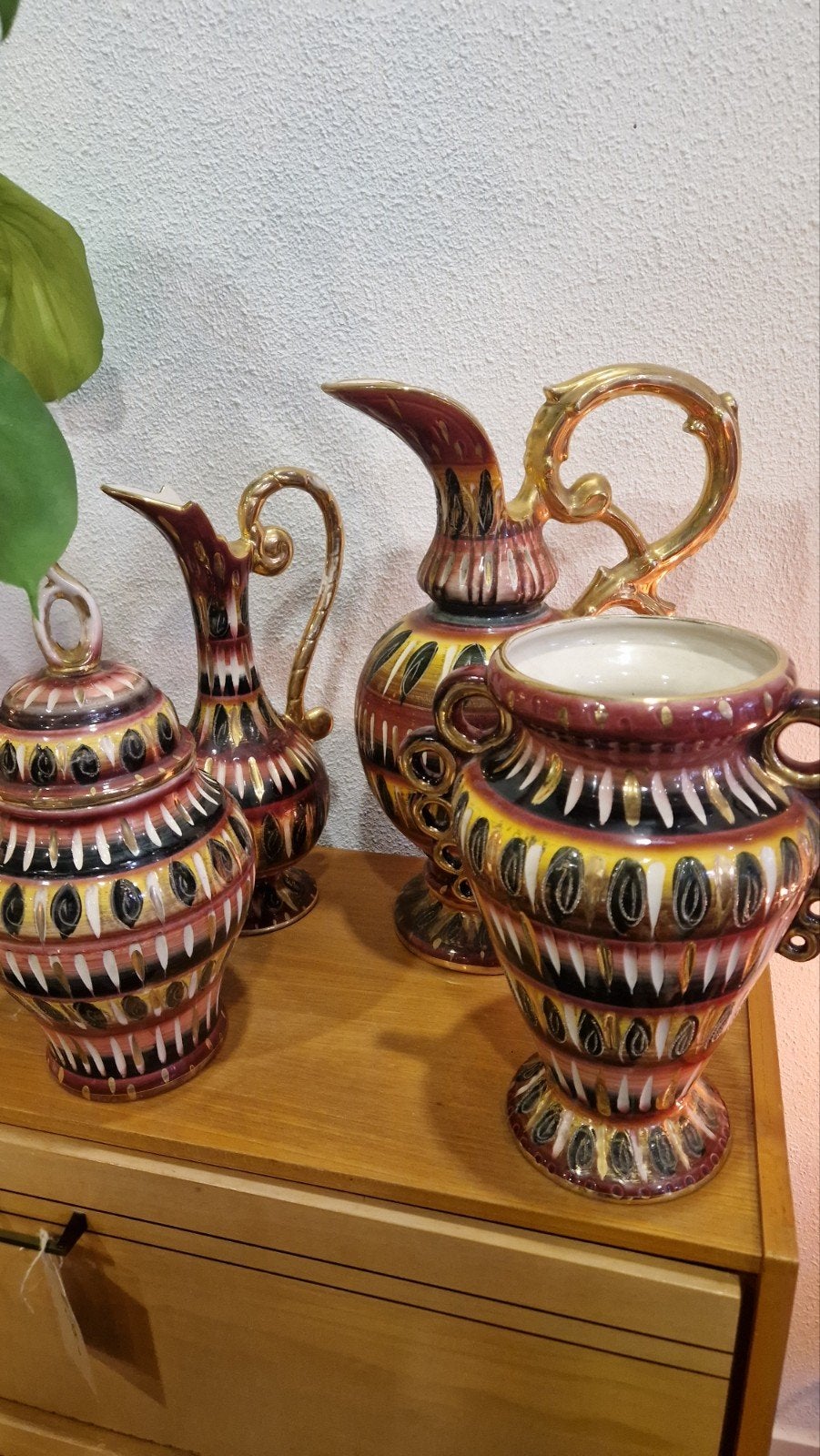 Vintage H. Bequet Quaregnon Belgische Keramieke set, Ophalen of Verzenden