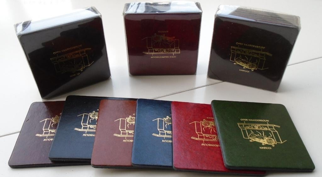 ONDERZETTERS PARTIJ MET RECLAME 44 SETS A 6 STUKS, Glas of Kopje, -, -, Nieuw