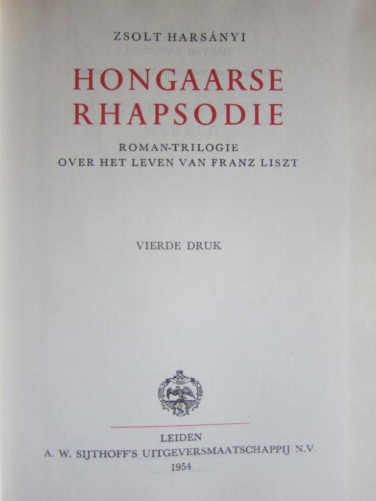 Zsolt Harsanyi Hongaarse Rhapsodie in rood leder 1954 boek, Ophalen of Verzenden, Zo goed als nieuw, Diverse auteurs, Europa overig