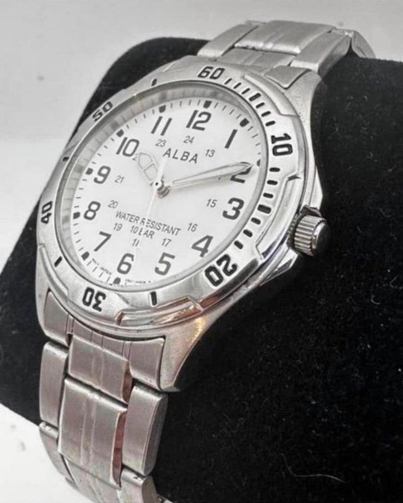 Vintage SEIKO Alba V501-0FG0 analoog Quartz mens watch 10bar, P, Staal, P, Ophalen of Verzenden