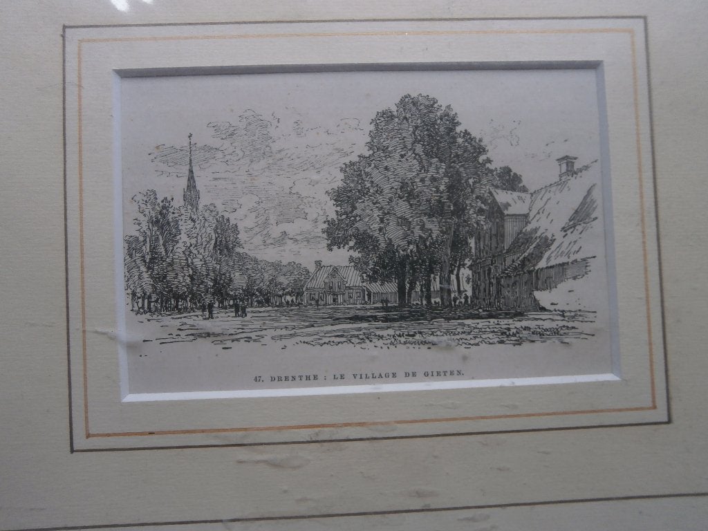 Als Nw. Gravure in passepartout van DRENTHE, Ophalen, Gravure