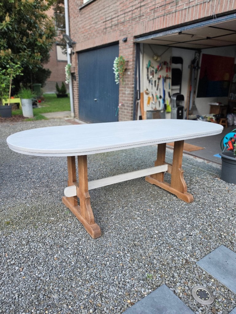 Eettafel, Huis en Inrichting, Tafels | Eettafels, Ophalen, Gebruikt, Eikenhout, 50 tot 100 cm