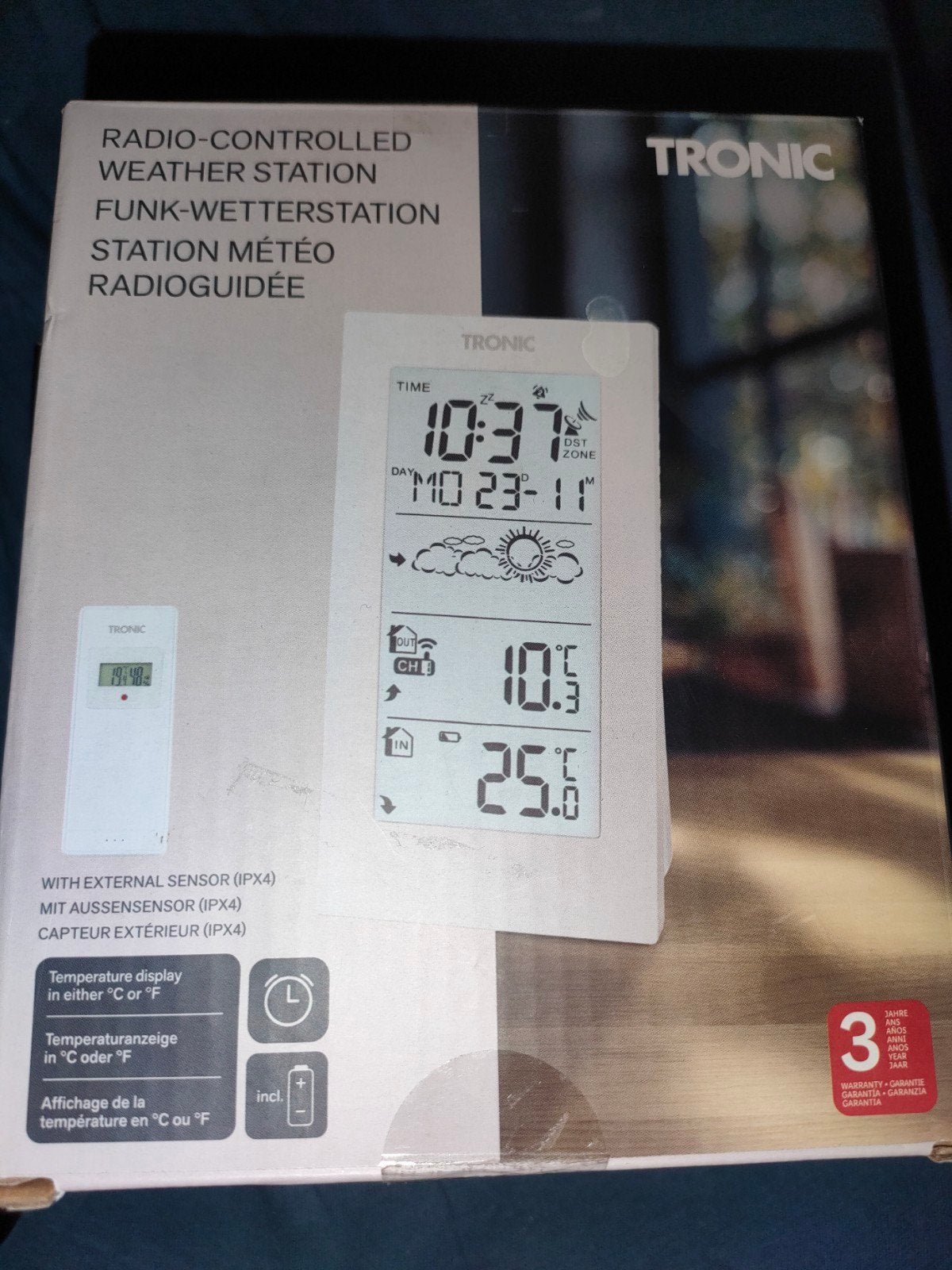 Tronic Radiogestuurd Weerstation met Buitensensor, Ophalen, Nieuw, Weerstation