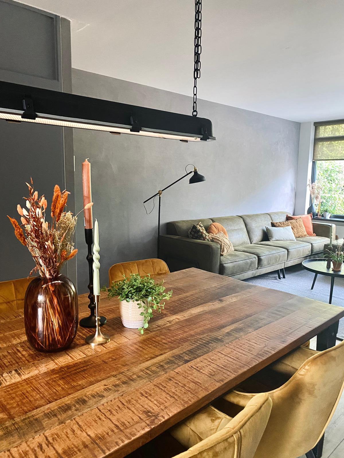 Mooie industriële Hanglamp XL, Huis en Inrichting, Lampen | Hanglampen, Ophalen, Zo goed als nieuw, Glas, Industriel