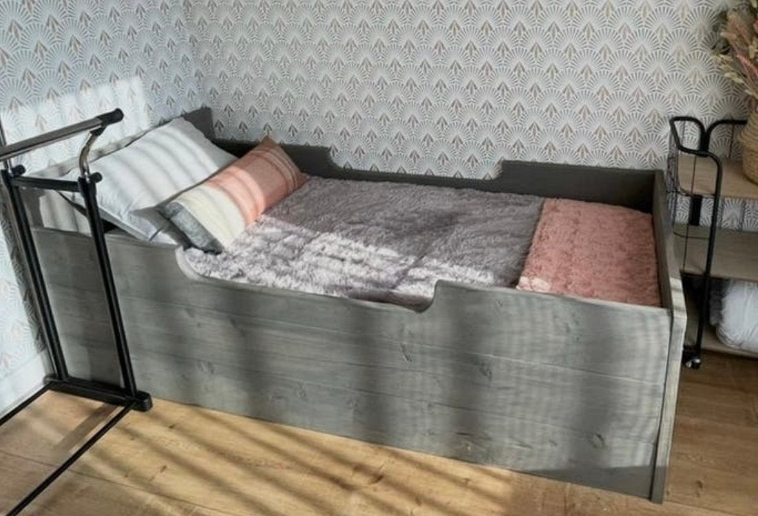 Bed 1 persoons. Steigerhout. Kajuitbed., Ophalen, 90 cm, Eenpersoons, Steigerhout