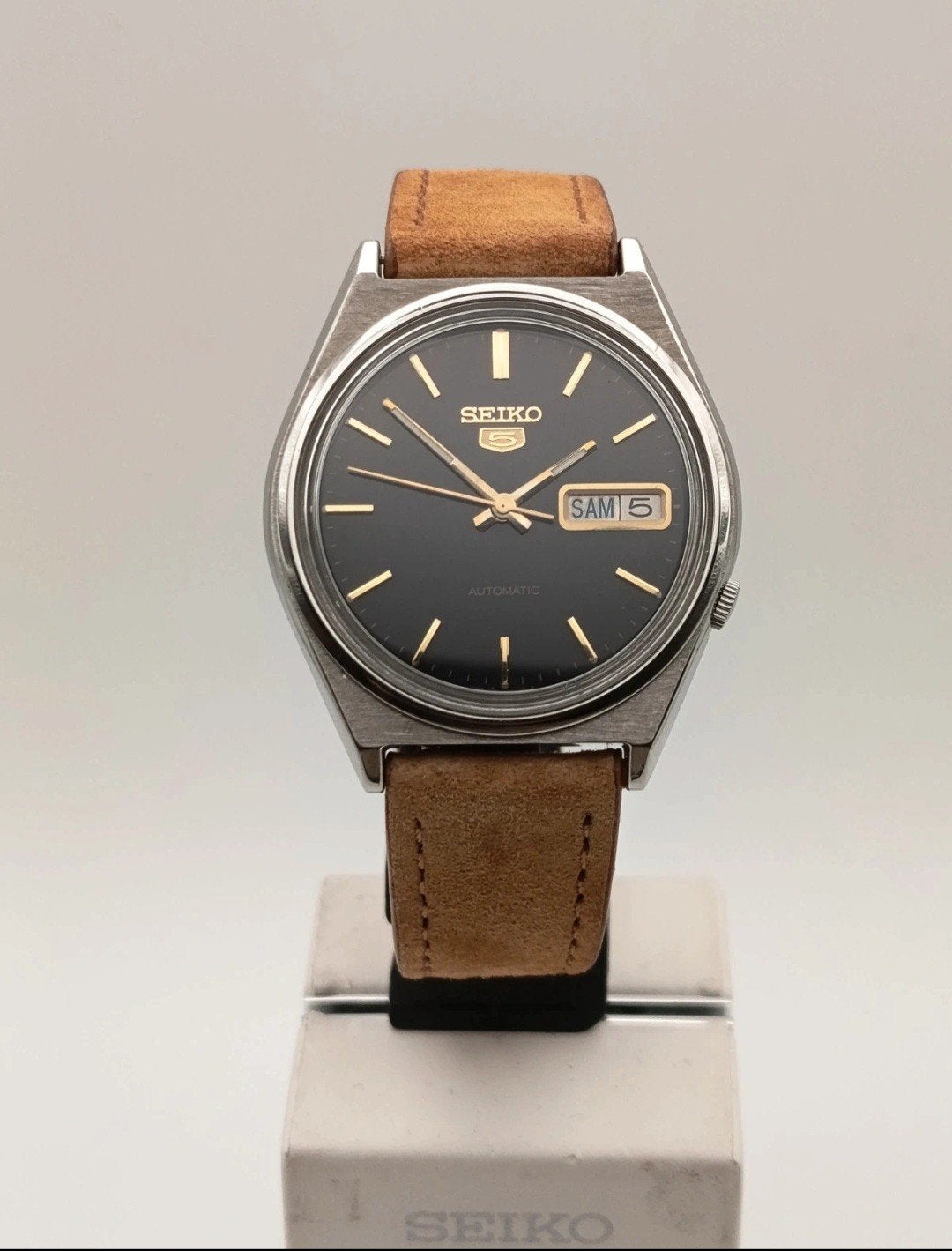 Seiko 5 Daydate automatic 1982, Ophalen of Verzenden, Staal, Seiko, 1960 of later