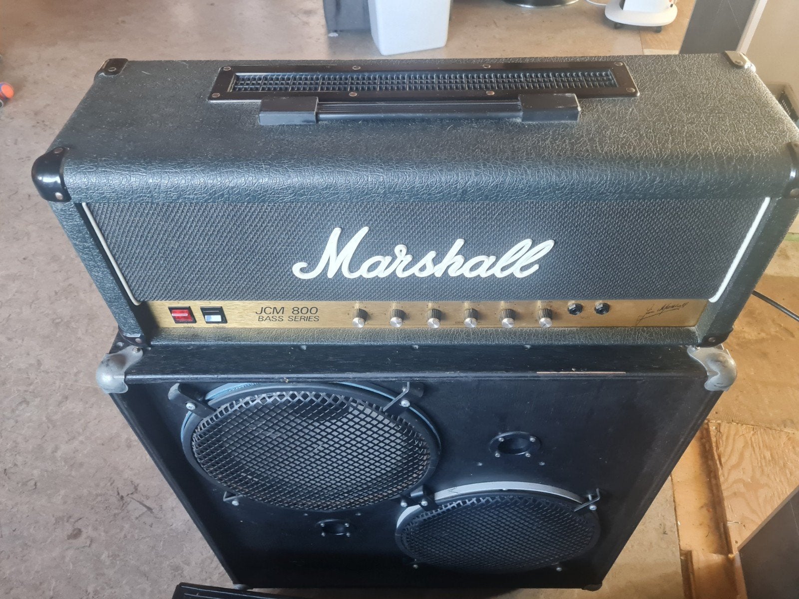 Marshall 1984 100 watt bas cabinet, Ophalen, Gebruikt, 100 watt of meer