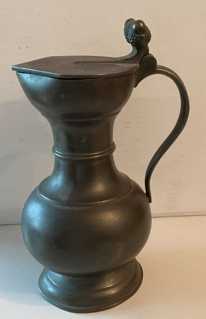 Oud tinnen schenkkannetje met deksel, Antiek en Kunst, Ophalen