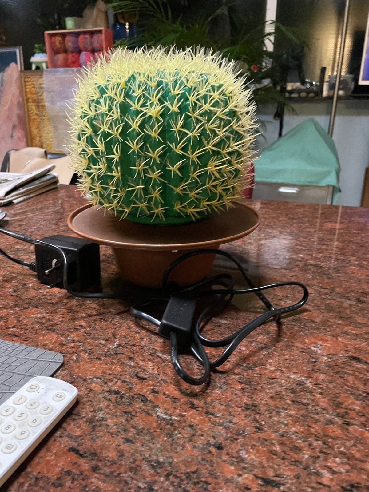 Cactus Lamp - Veranderende Kleuren & Adapter, Met schakelaar, Kunststof, Meerkleurig, Ophalen of Verzenden