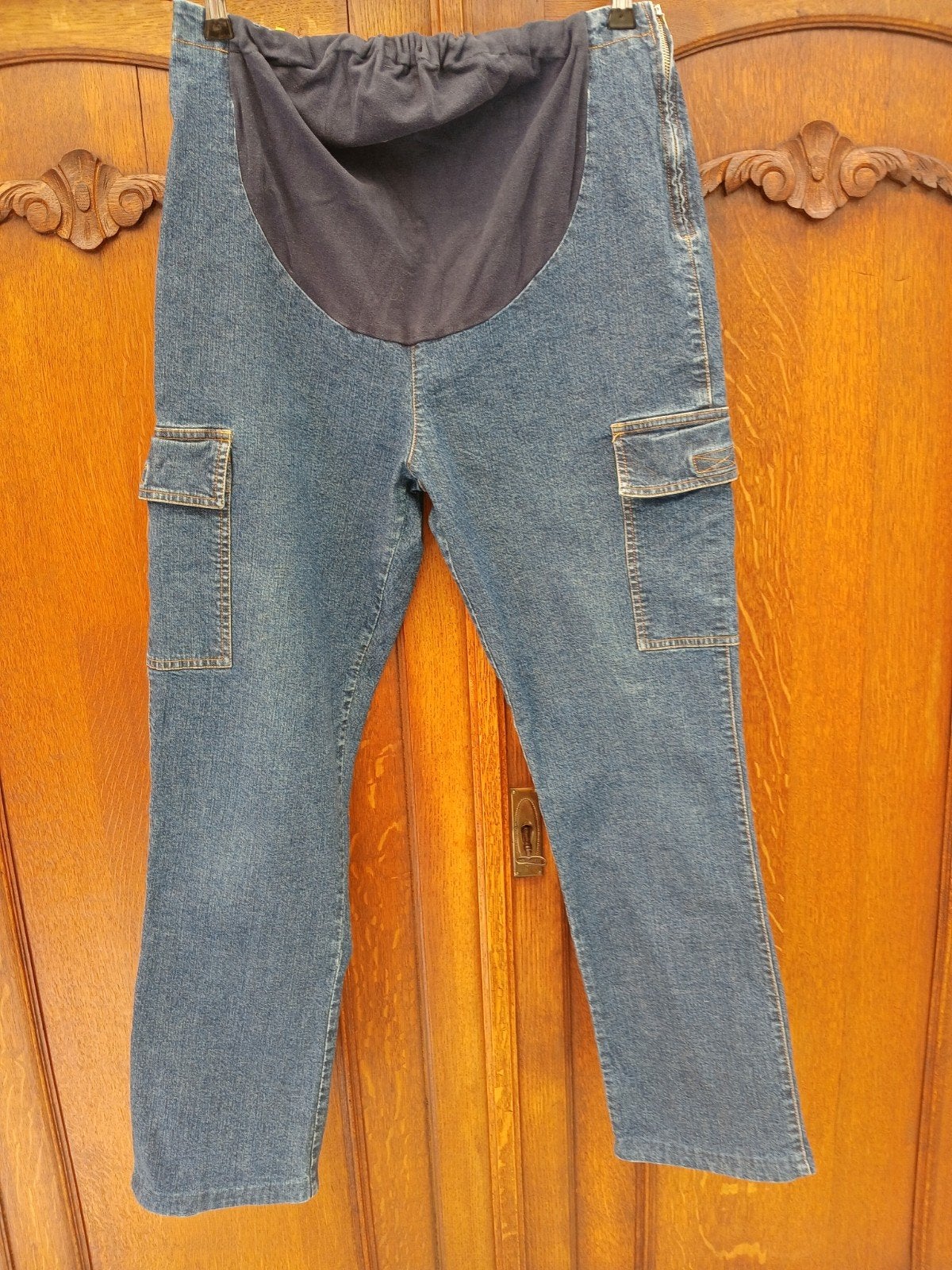 Miss Etam blauwe zwangerschapsjeans maat 42, Kleding | Dames, Positiekleding, Blauw, Maat 42/44 (L), Ophalen of Verzenden, Miss Etam