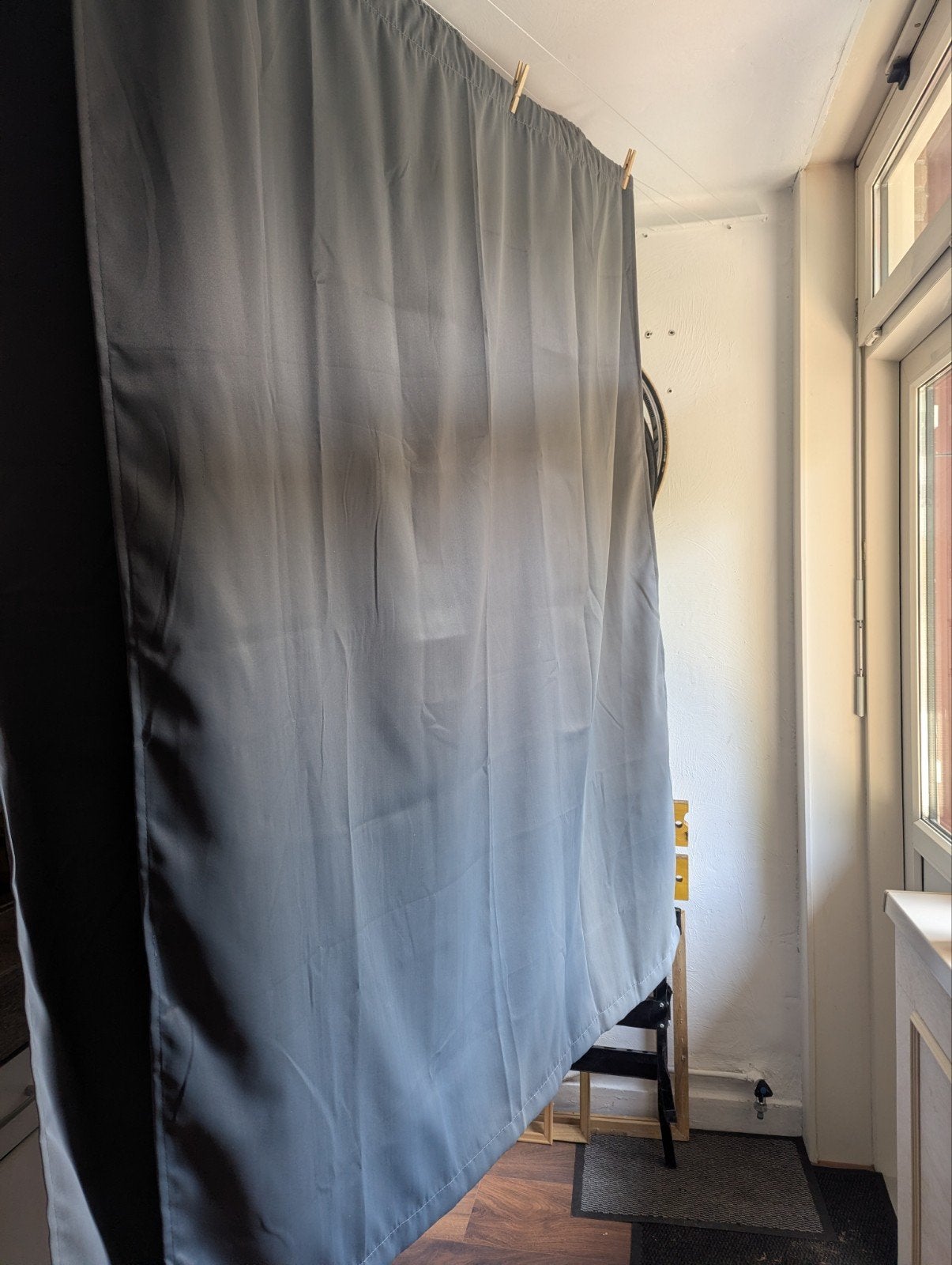 Jysk gordijnen 2x 140cm*175cm, grijs glimmend, Ophalen of Verzenden, Grijs, Verduisterend