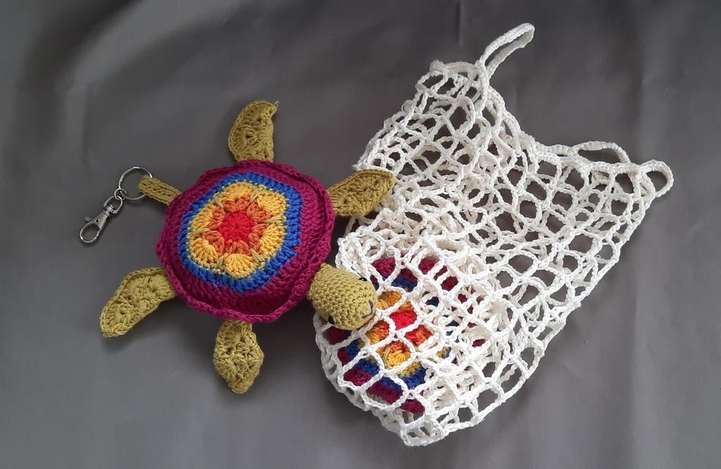 Gehaakt boodschappennetje schildpad, Ophalen of Verzenden, Nieuw, Overige kleuren