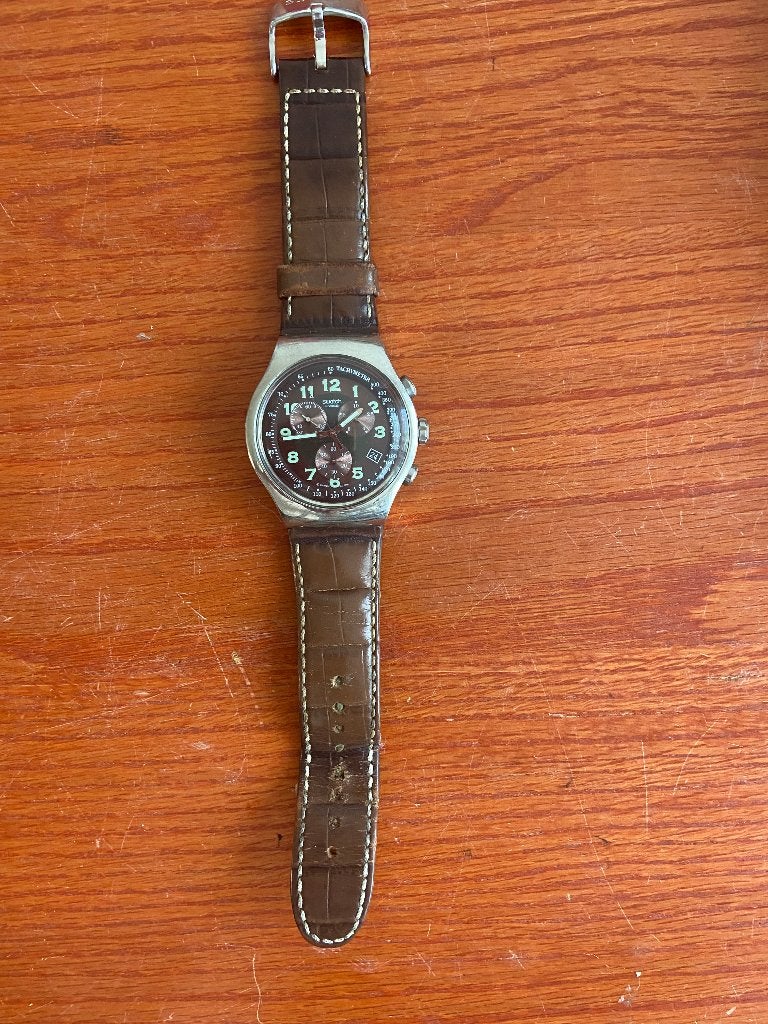 Swatch Irony Chrono "Your Turn" (YOS413) herenhorloge, Staal, Polshorloge, Swatch, Ophalen of Verzenden