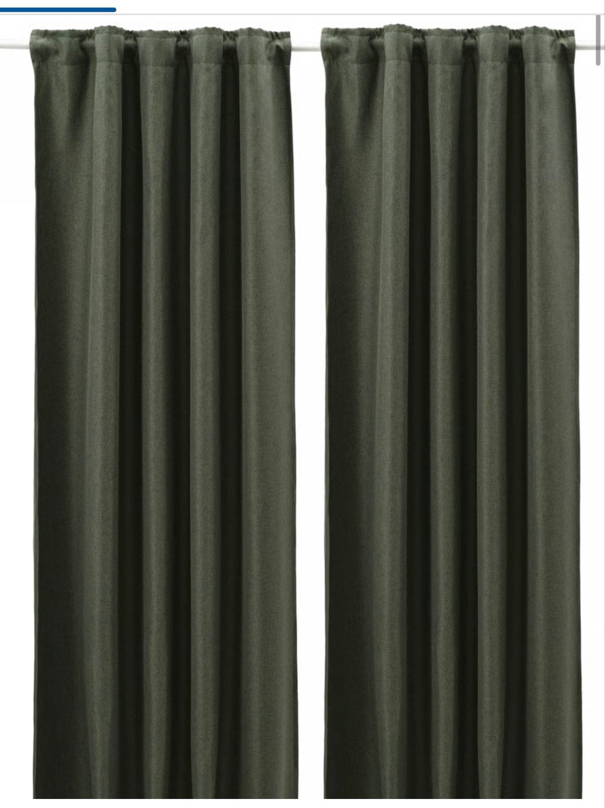IKEA ANNAKAJSA Gordijnen - Groen, 145x260 cm (2 stuks), Ophalen, Verduisterend, Zo goed als nieuw, Gordijn