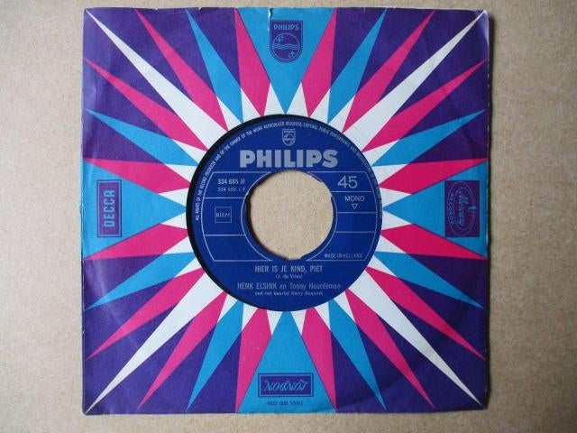 s0195 henk elsink - hier is je kind piet, Ophalen, Gebruikt, Overige genres, 7 inch
