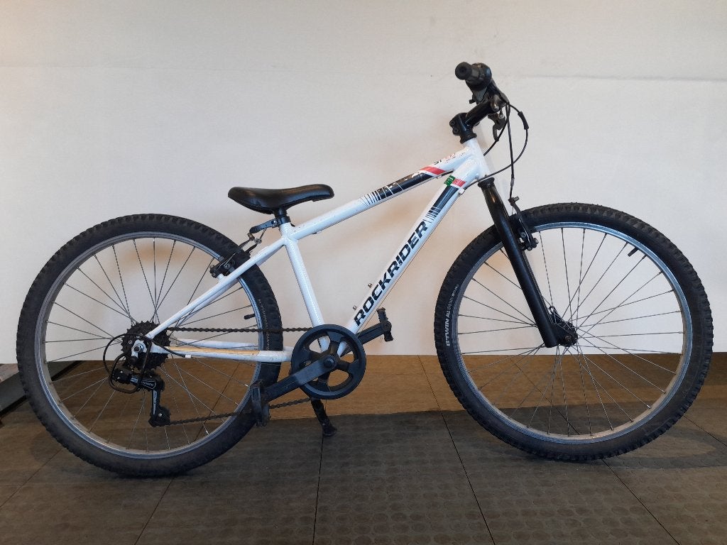 24 inch BTwin Rockrider met 6 versnellingen en handremmen., Ophalen, Velgrem, Versnellingen, Btwin Rockrider