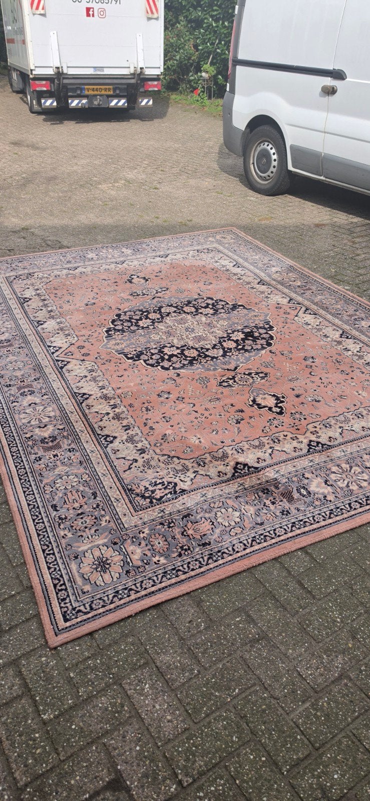 prachtig mega groot XXL vintage oud roze Perzisch tapijt!, Perzisch, 200 cm of meer, Ophalen of Verzenden, Zo goed als nieuw