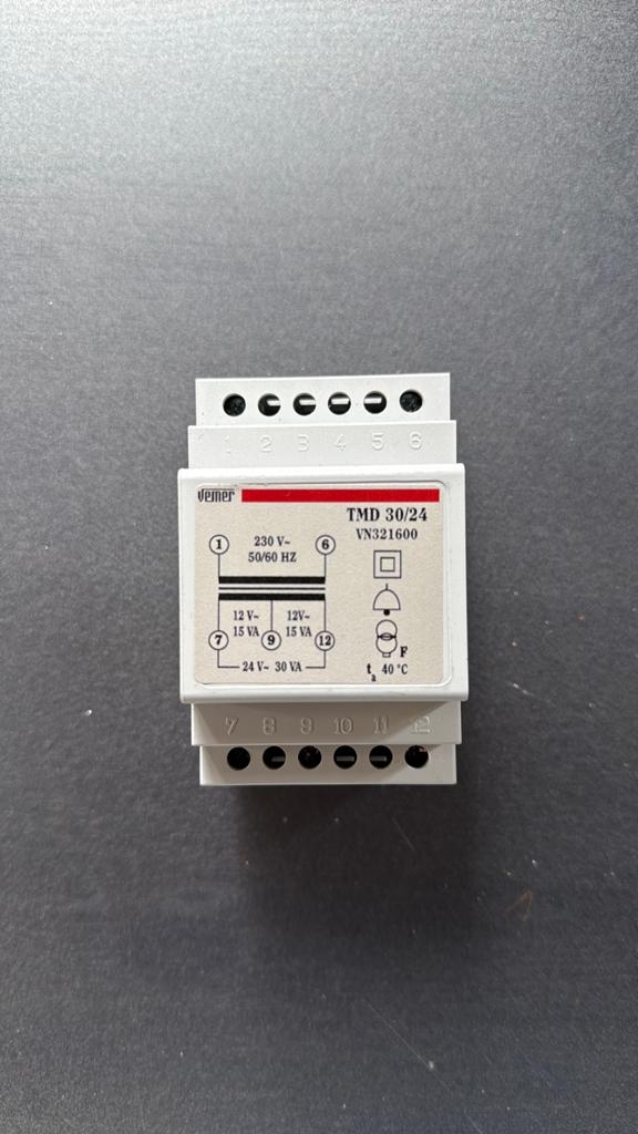 Vemer TMD 30/24 Beltransformator 230V 12V/24V 30VA, Ophalen of Verzenden, Zo goed als nieuw, Overige typen