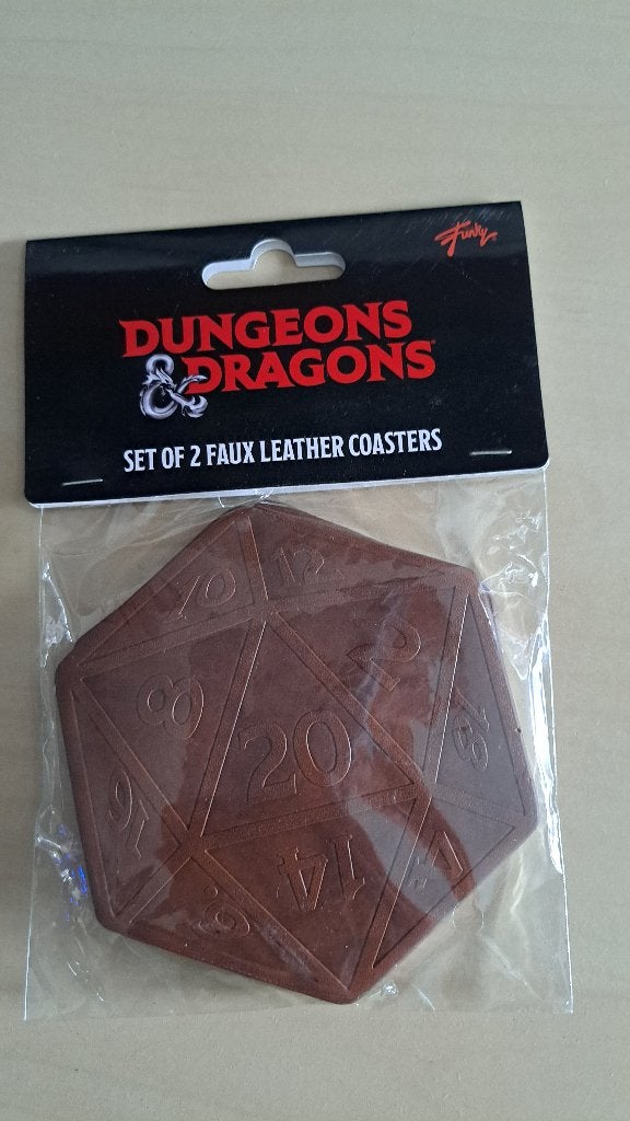 Dungeons & Dragons; Set of 2 Faux Leather Coasters, Ophalen of Verzenden, Nieuw, Overige soorten, Toebehoren