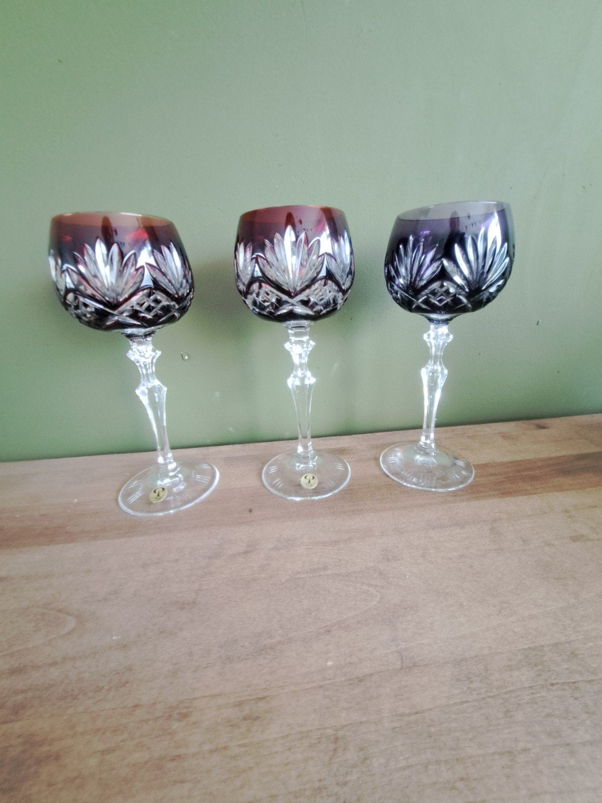 Vintage Peill Wijnglas Kristal Geslepen, Ophalen of Verzenden