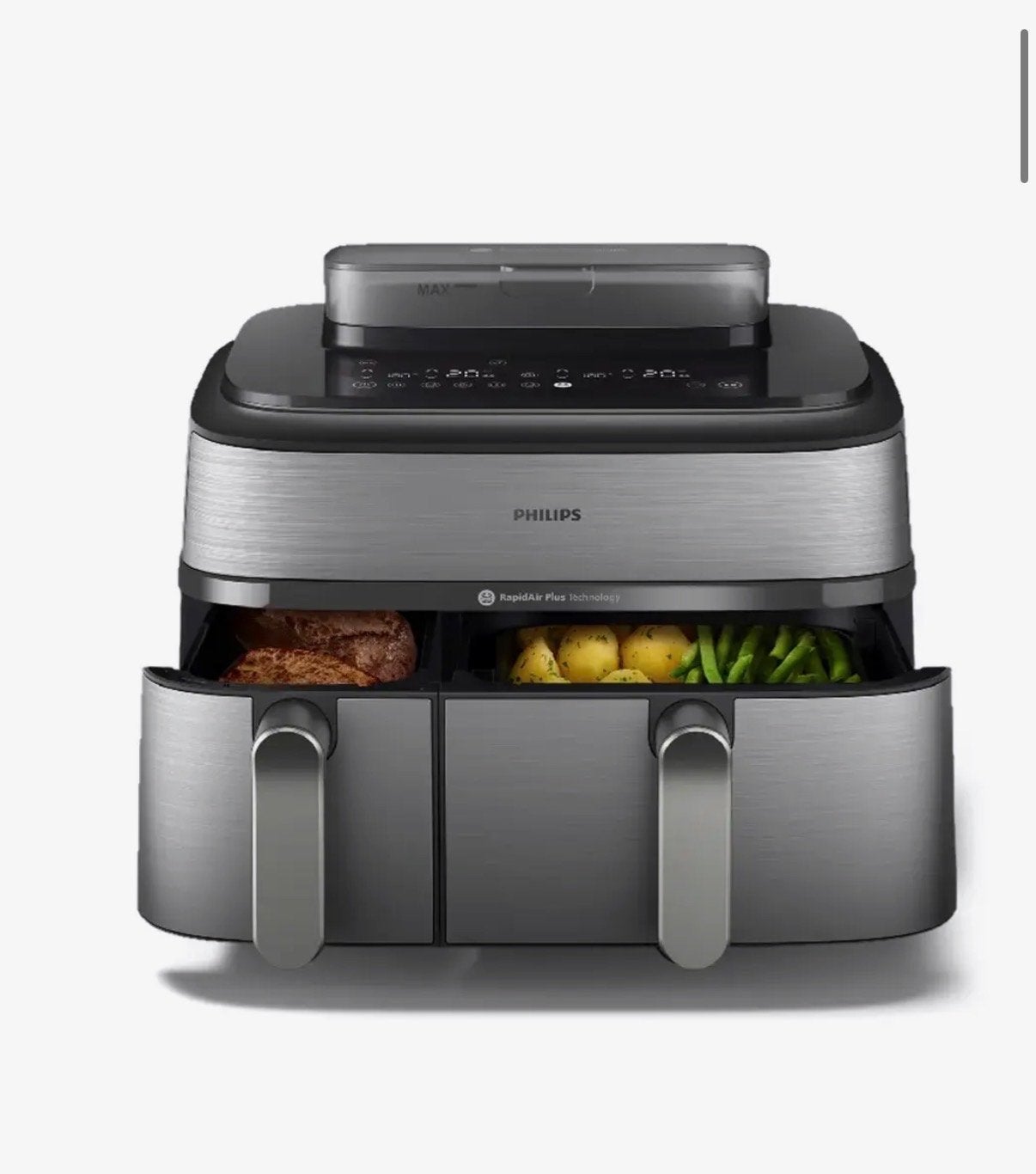 Philips Airfryer Dual Basket - 1x getest, zo goed als nieuw, Ophalen of Verzenden, Zo goed als nieuw, Airfryer, 1500 gram of meer