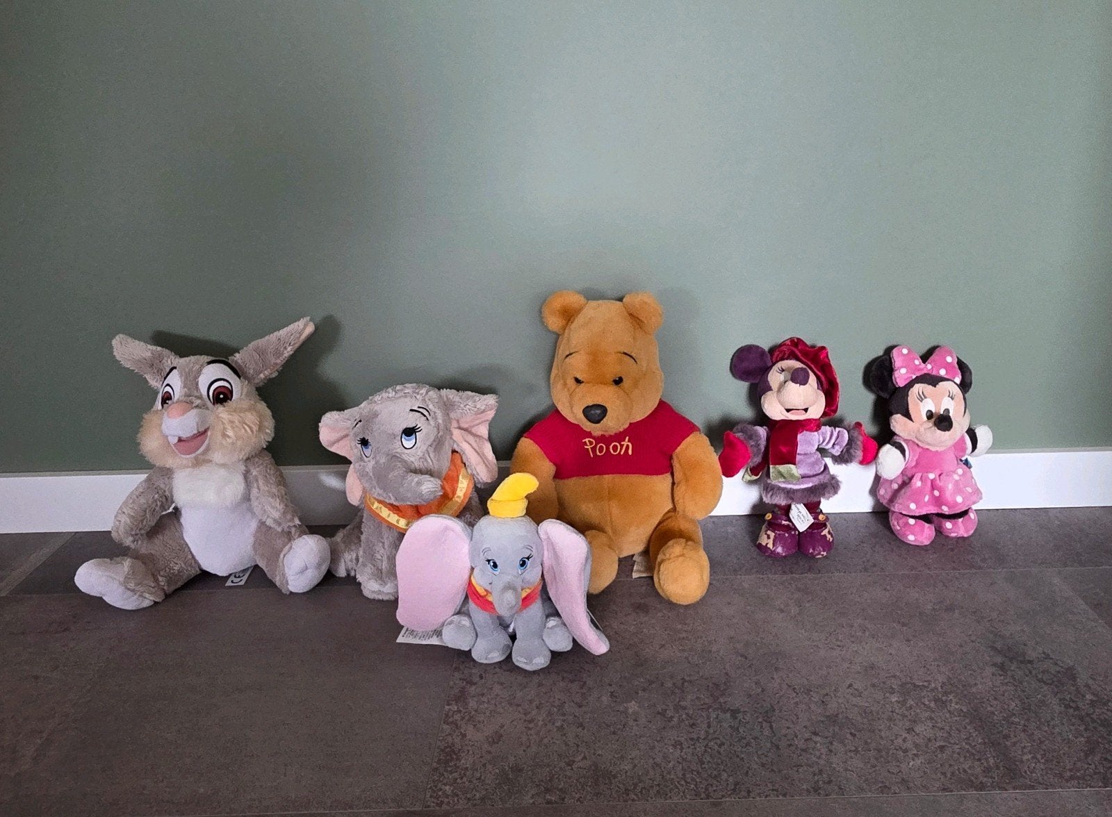Disney knuffel Stampertje Dombo Minnie Mouse Winnie de Poeh, Ophalen of Verzenden, Mickey Mouse, Knuffel