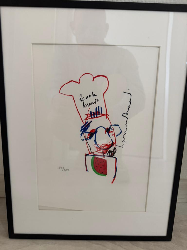Litho Herman Brood - Kookkunst (ingelijst), Antiek en Kunst, Kunst | Schilderijen | Modern, Ophalen of Verzenden