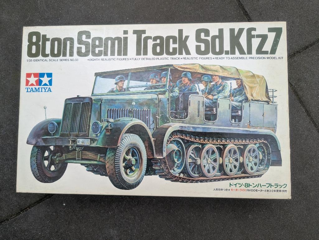 Tamiya 3033 - German 8Ton Semi Track Sd.Kfz 7 // met motor, Ophalen of Verzenden, 1:32 tot 1:50, Overige typen, Tamiya