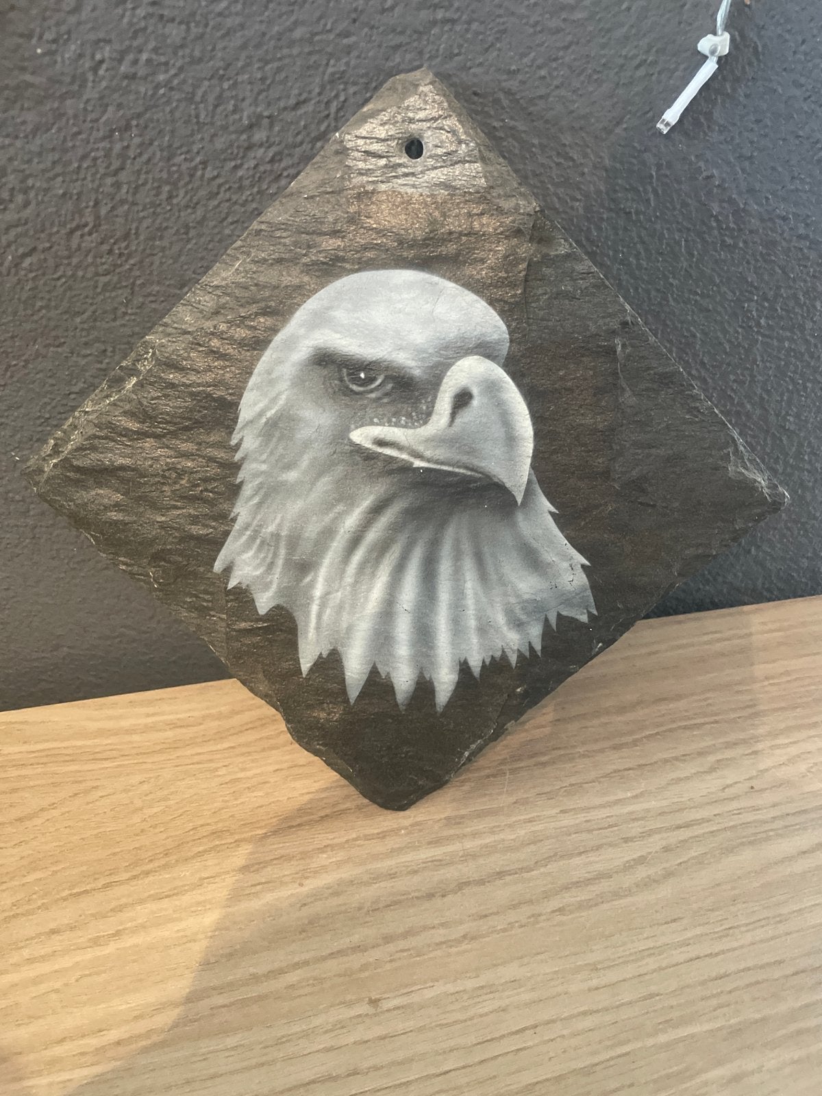 Unieke handgeschilderde adelaar op leisteen, Minder dan 20 cm, Ophalen of Verzenden, Handgemaakt, Wanddecoratie