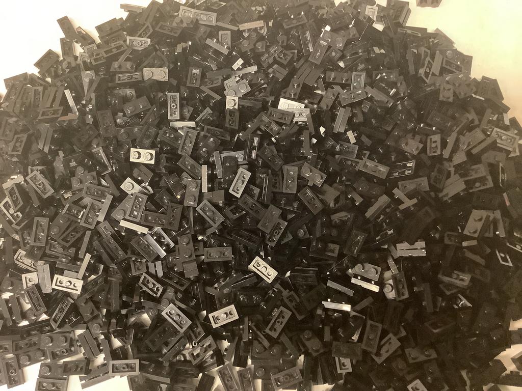 Lego plaat 1x2 zwart, Ophalen of Verzenden, Gebruikt, Losse stenen, Lego