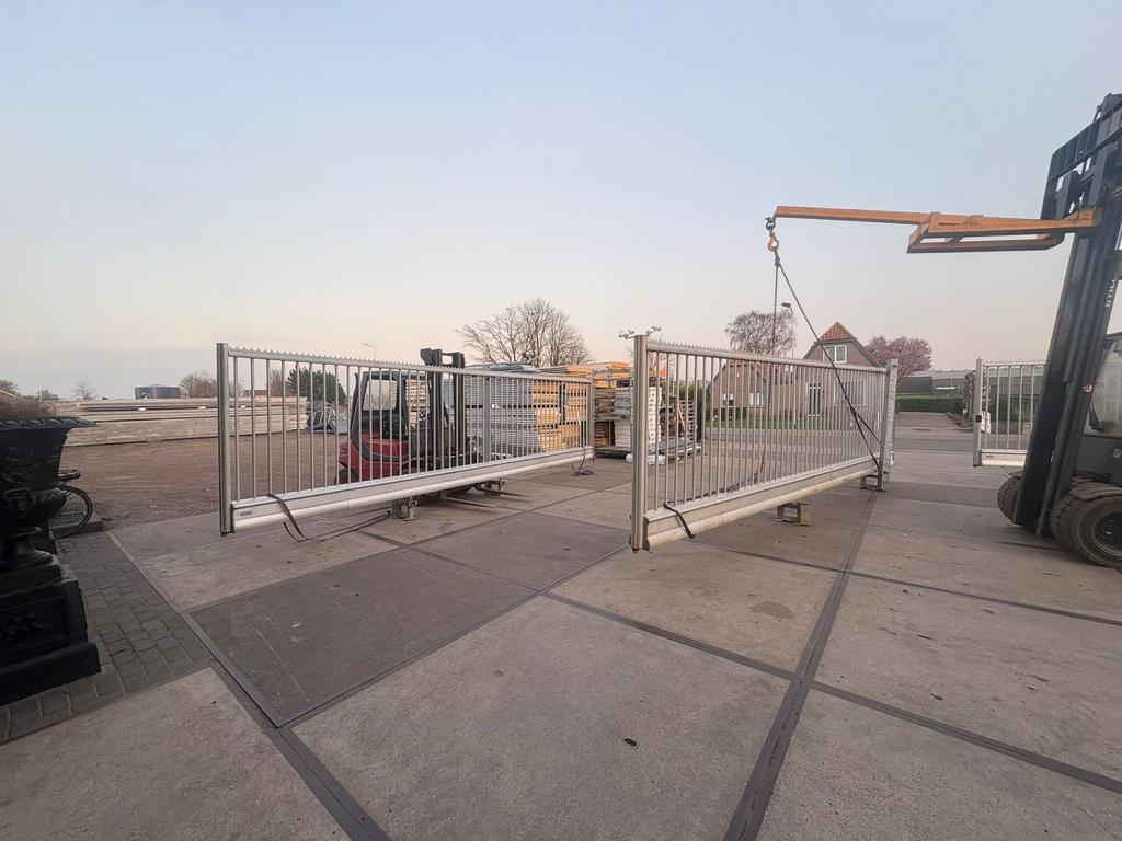 Dubbele handbediende aluminium schuifpoort schuifhek hekwerk, Ophalen of Verzenden, Aluminium, Spijlenhekwerk