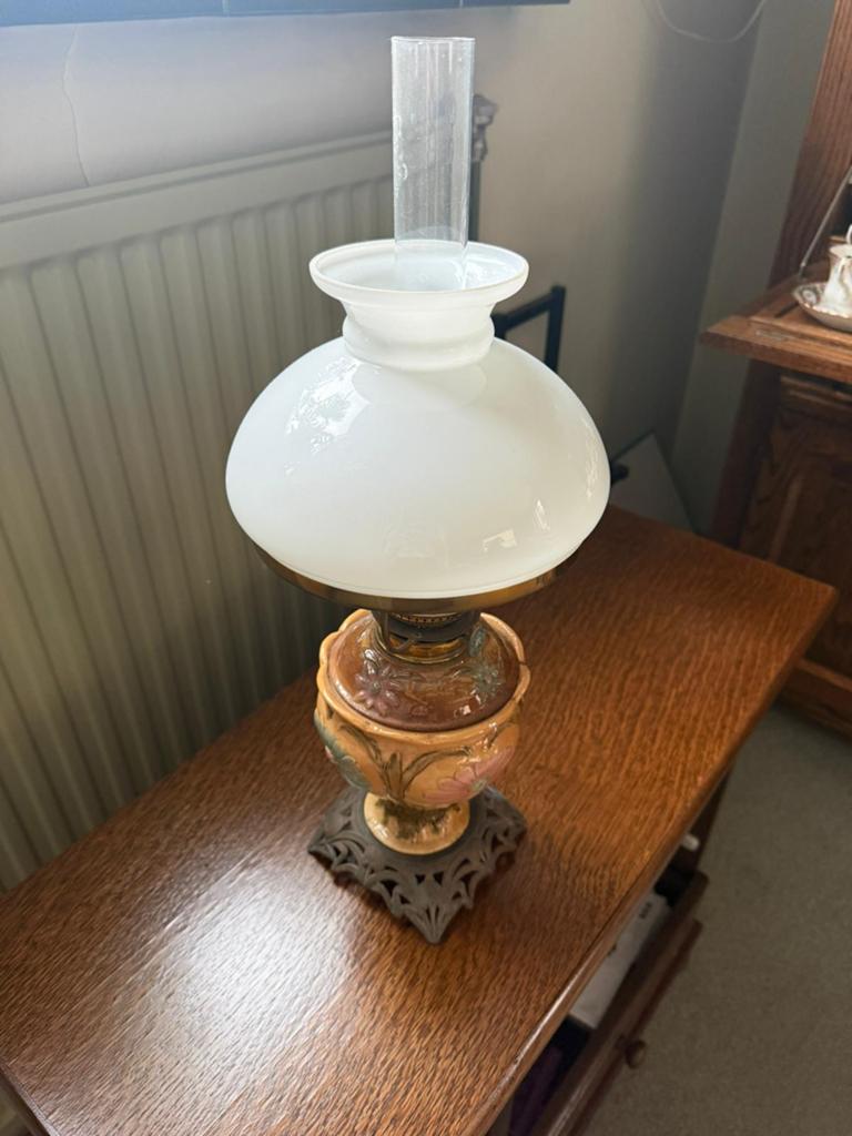 Antieke olielamp, Antiek en Kunst, Antiek | Lampen, Ophalen of Verzenden