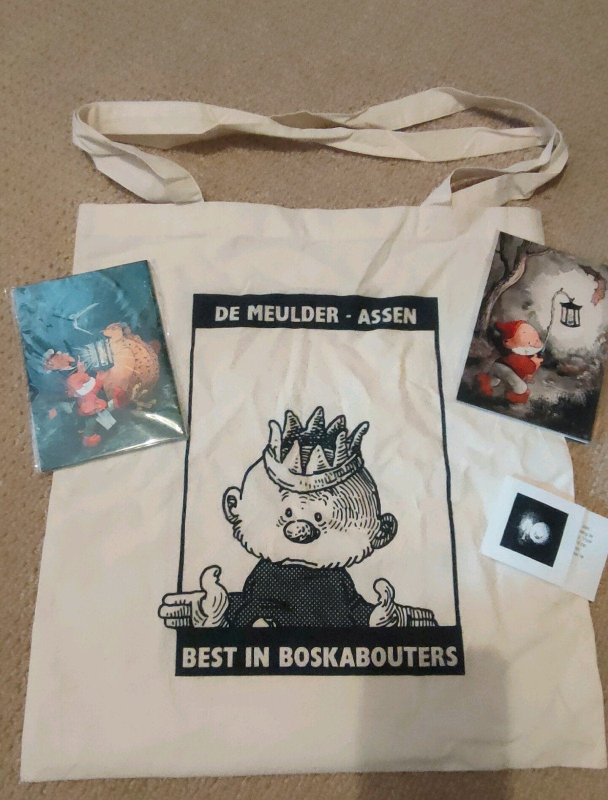 Paulus de Boskabouter setje tas en kaarten, Ophalen of Verzenden, Overige figuren, Zo goed als nieuw, Plaatje, Poster of Sticker