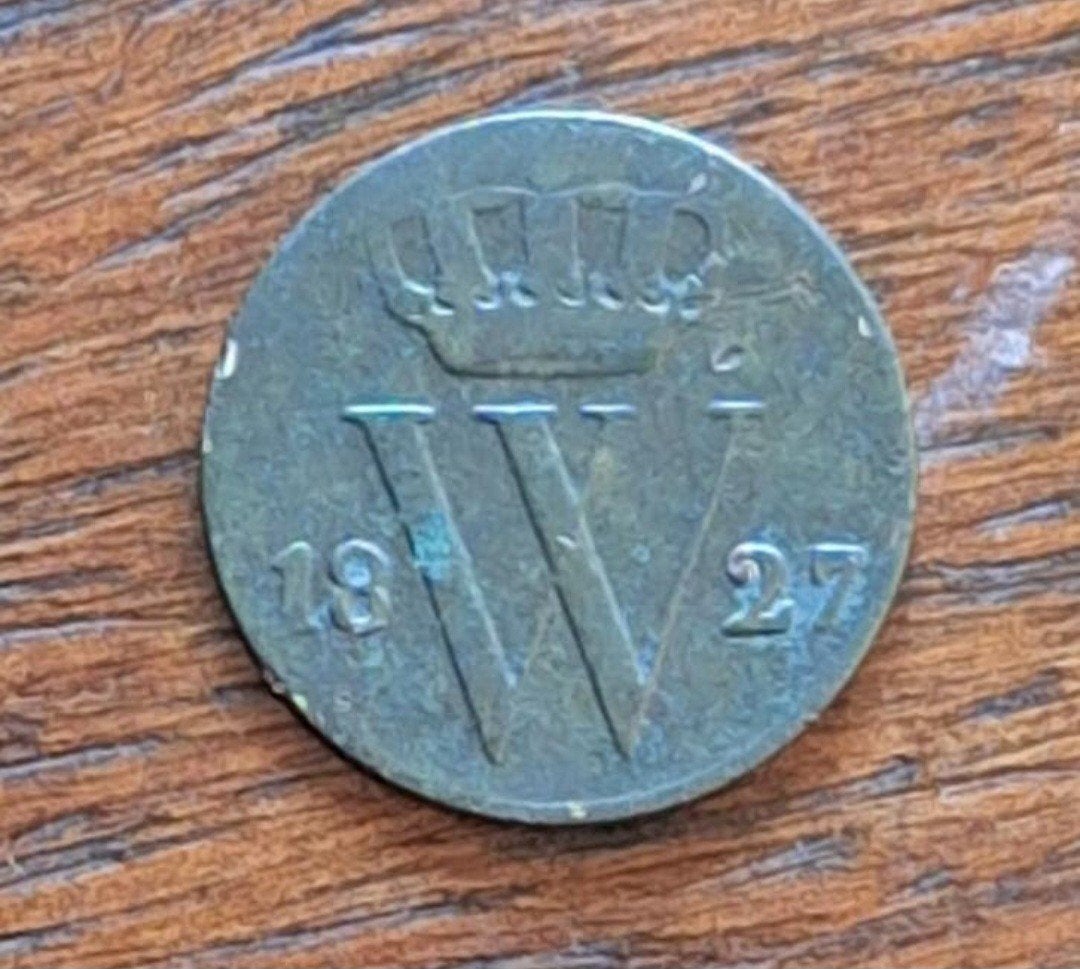 Koperen Halve Cent 1827 - Koning Willem I, Postzegels en Munten, Munten | Nederland, Ophalen of Verzenden