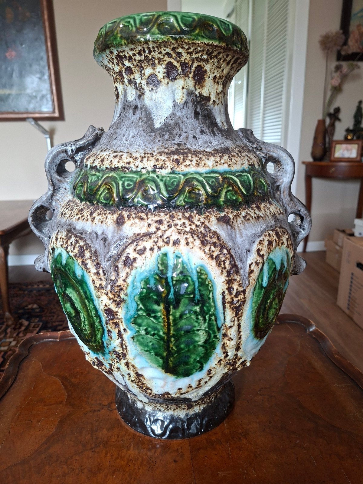 ​Prachtige Grote Vintage Dümler & Breiden Fat Lava Vloervaas, Ophalen of Verzenden