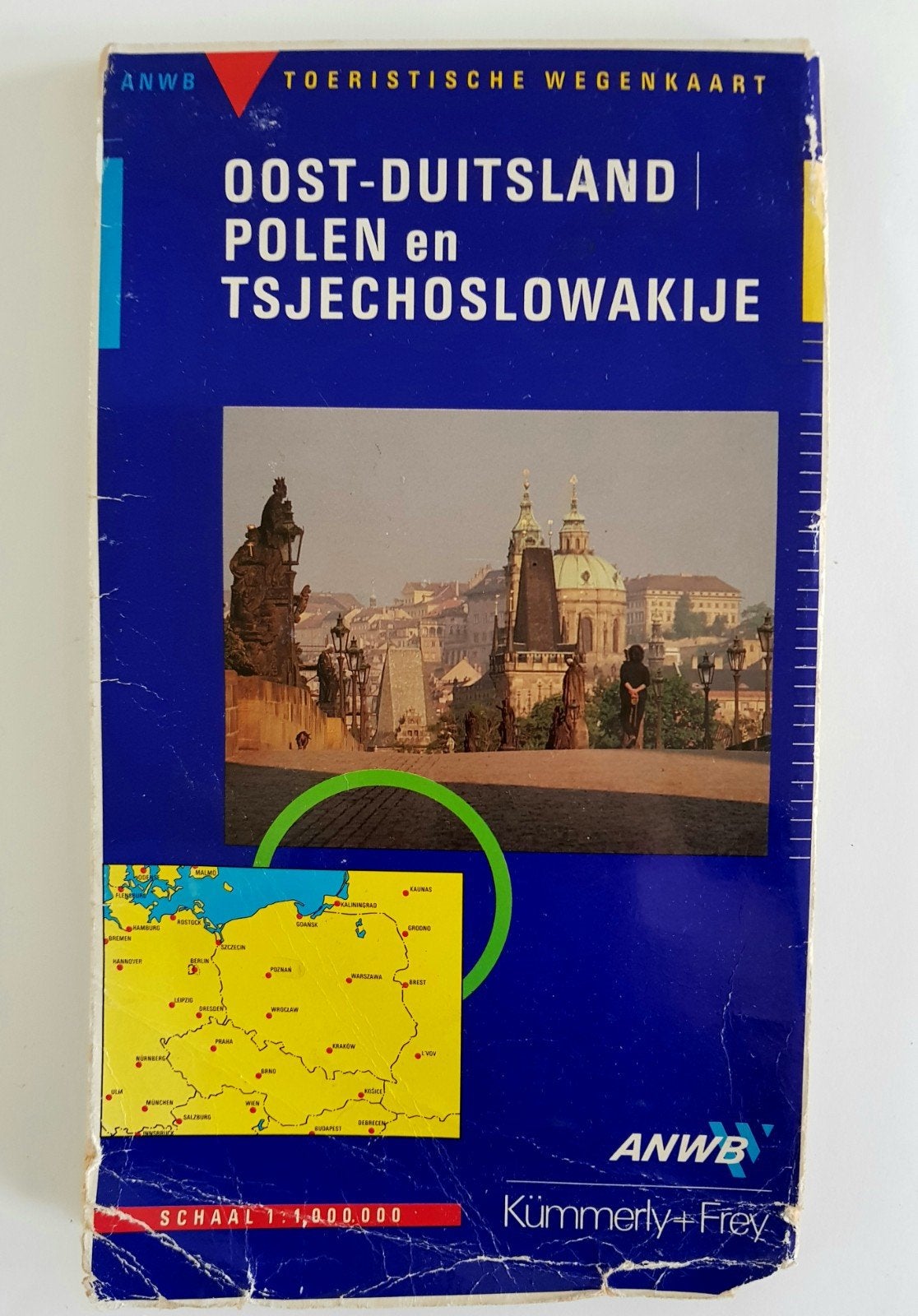 Auto wegenkaart ANWB Oost-Duitsland Polen Tjechoslowakije, Gelezen, Verzenden, 2000 tot heden, Landkaart